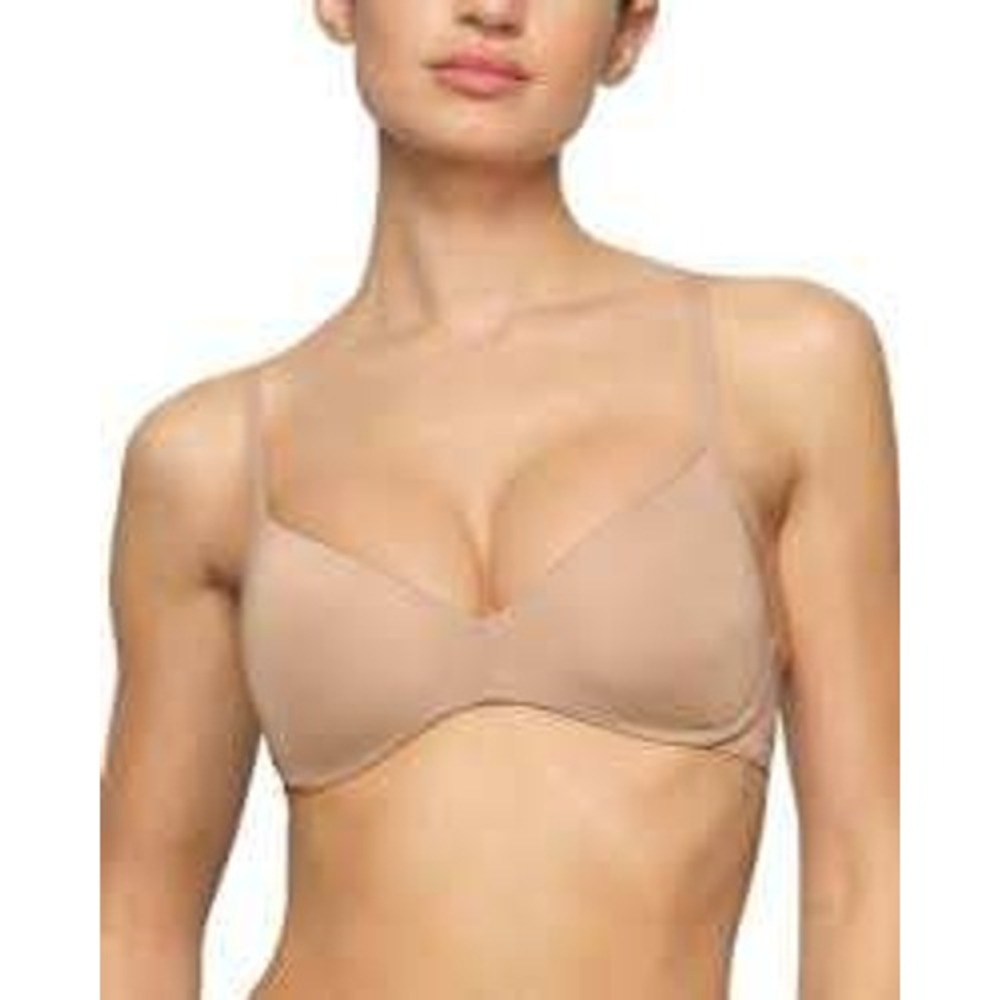 Skims Fits Everybody T-Shirt Bra Tan Neutral Underwire Molded Cup 34B‎